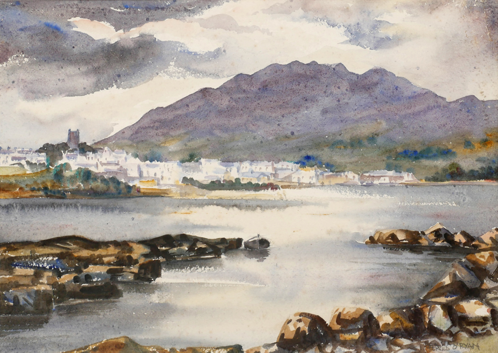 ROUNDSTONE FROM INISHNEE, COUNTY GALWAY by Fergus O'Ryan RHA (1911-1989) RHA (1911-1989) at Whyte's Auctions