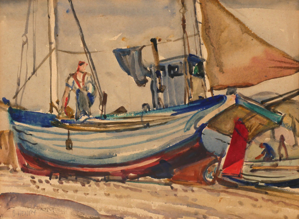 MENDING BOATS by Olive Henry RUA (1902-1989) at Whyte's Auctions
