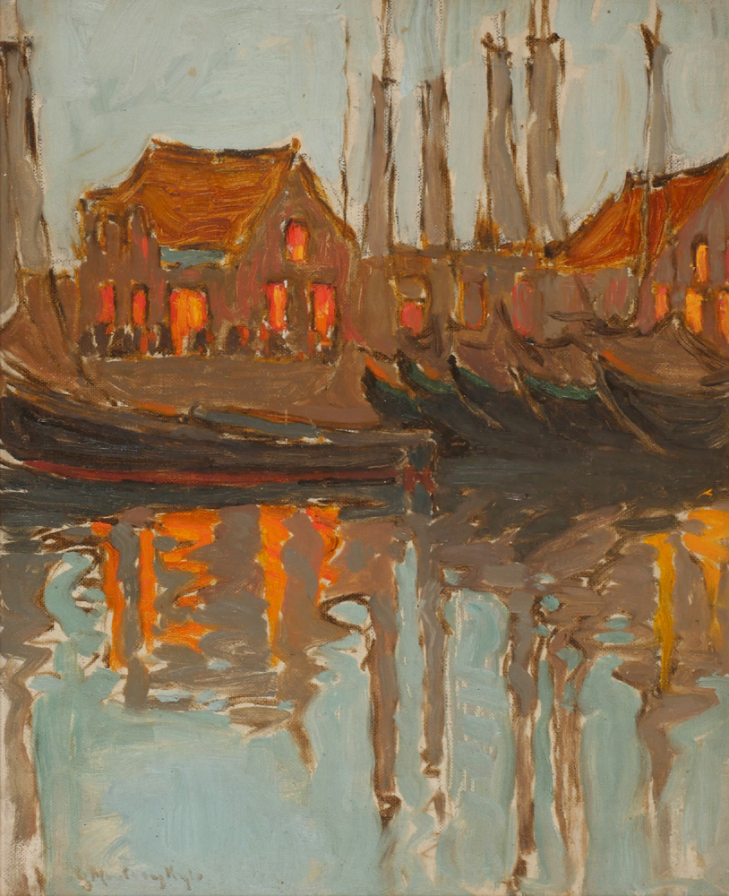 THE HARBOUR VOLENDAM, circa 1926-27 by Georgina Moutray Kyle sold for �580 at Whyte's Auctions