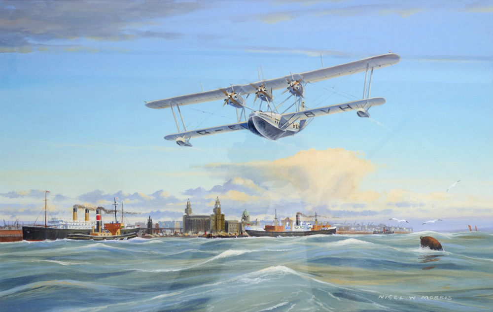 Painting of a 'Calcutta' flying boat, Liverpool at Whyte's Auctions