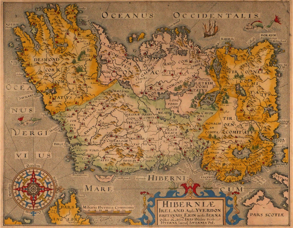 17th century, Hiberniae, Map of Ireland by William Camden at Whyte's Auctions