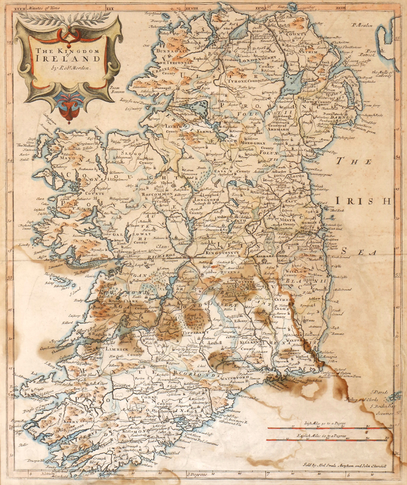 Three early printed maps, Ireland by  Morden, Jansoon's map of Connaught and the Principal Ports, Towns and Harbours. at Whyte's Auctions