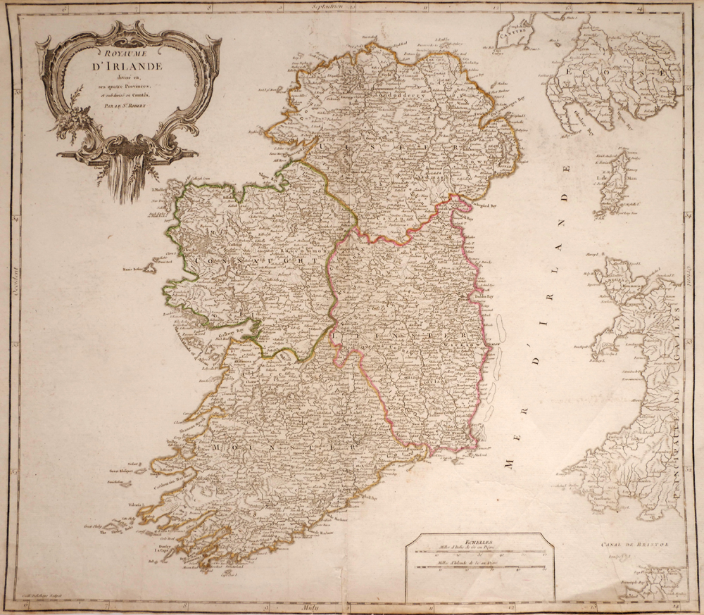 1750 Map of Ireland by Gilles Robert De Vaugondy at Whyte's Auctions