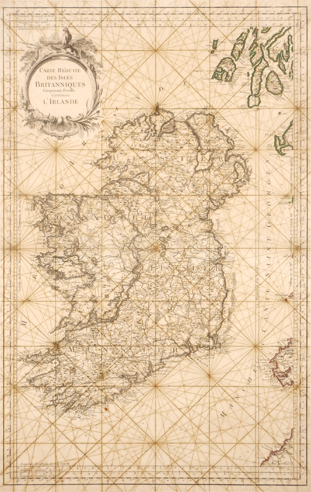 1750s Chart of Ireland by Jacques Nicolas Bellin. at Whyte's Auctions