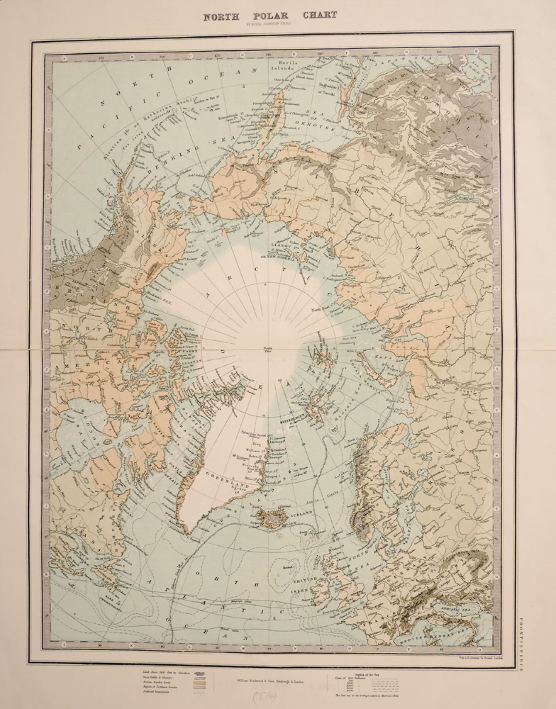 1876 North Polar Chart by Alexander Keith Johnston. at Whyte's Auctions