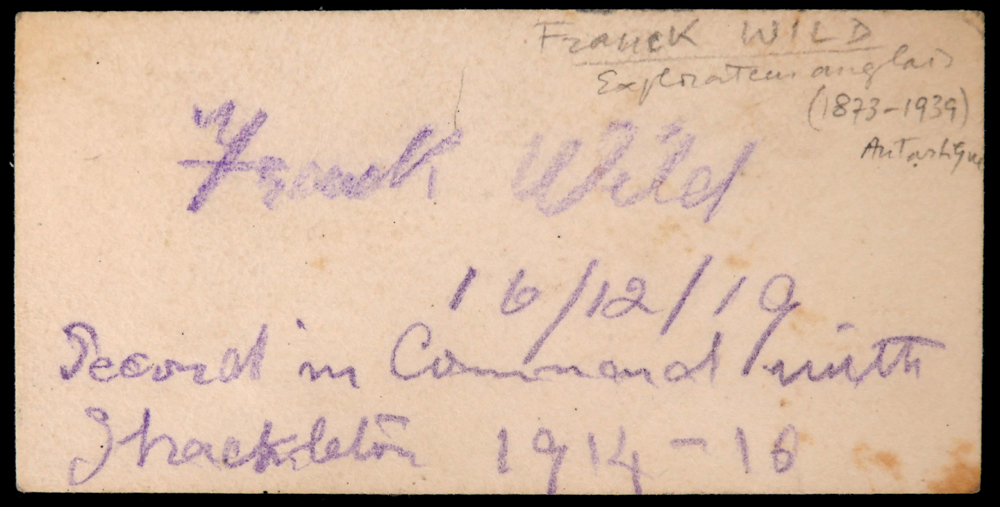 Wild, Frank (1873-1939) British Explorer, autograph signature. at Whyte's Auctions