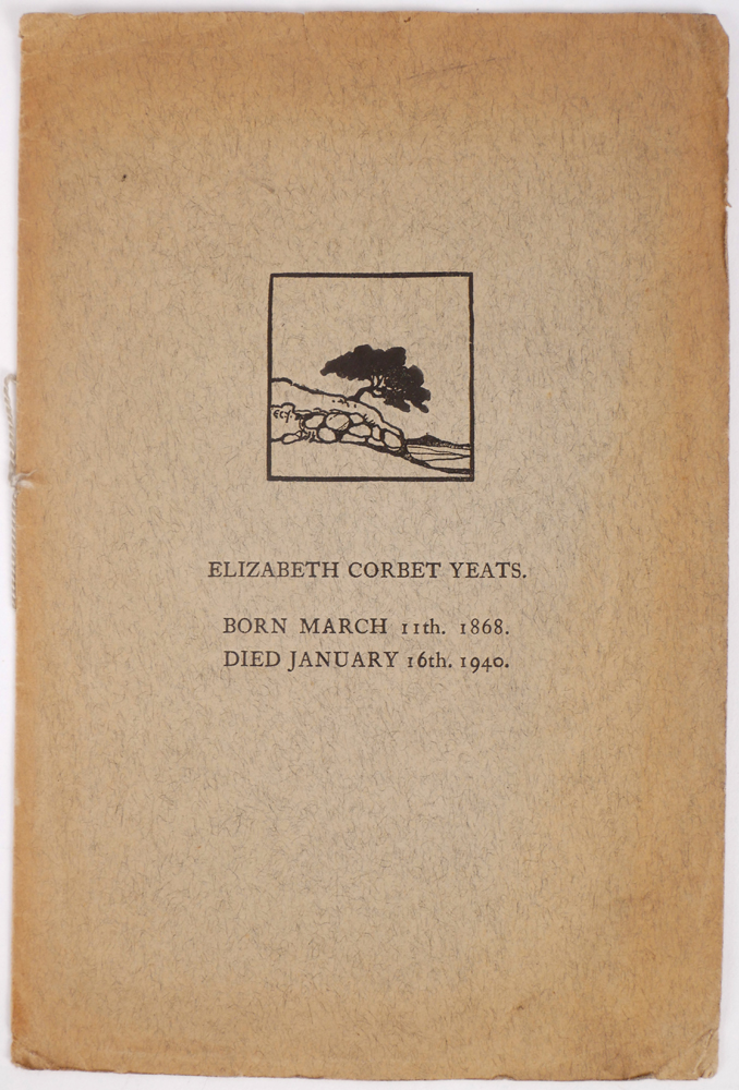 Elizabeth (Lolly) Corbet Yeats. (1868-1940). A Memoir at Whyte's Auctions