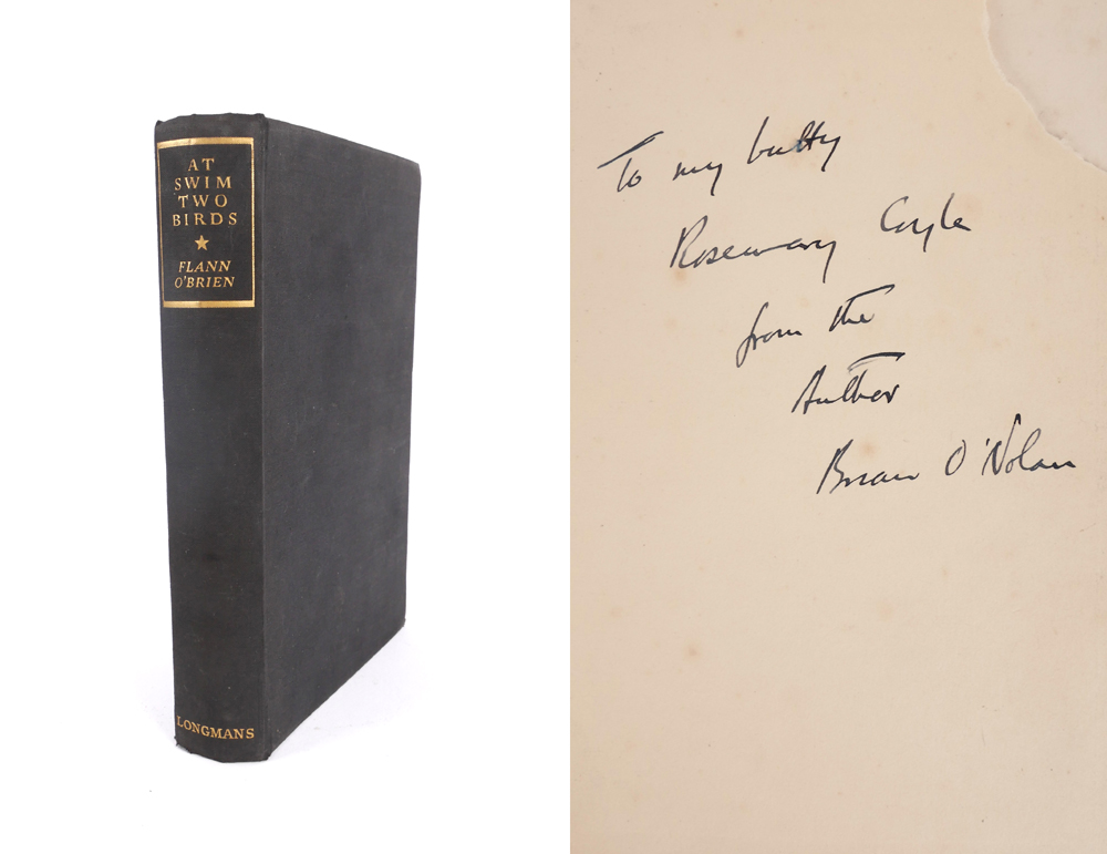 O'Brien, Flann. At Swim Two Birds, first edition, signed by the author. at Whyte's Auctions