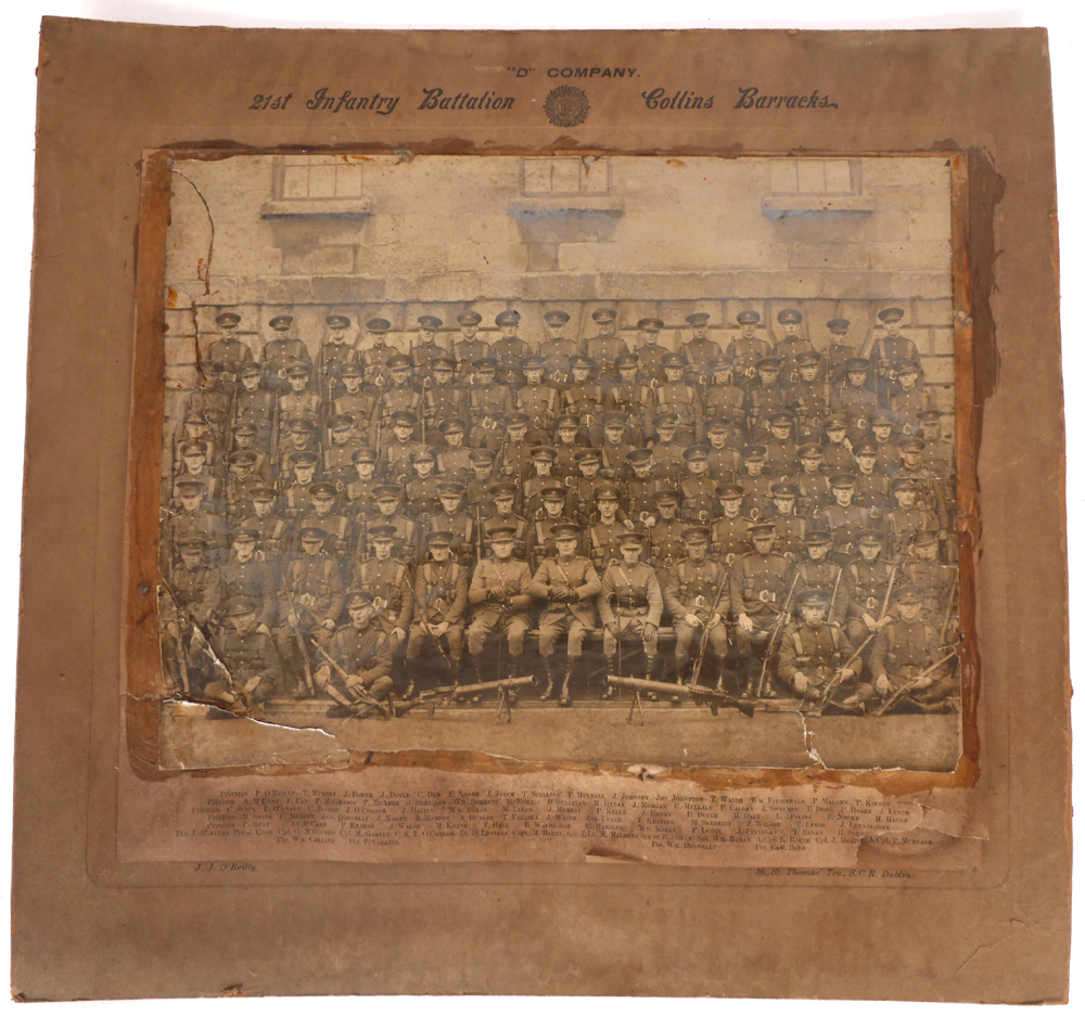 1930s Photograph of 'D' Company, 21st Infantry Battalion, Collins Barracks. at Whyte's Auctions