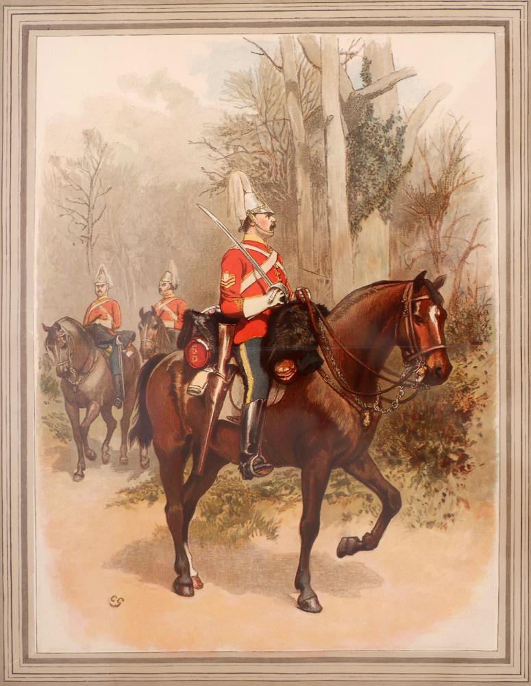 19th century 6th Inniskilling Dragoons, study of a sergeant in marching order. at Whyte's Auctions