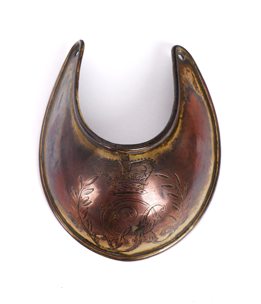 A George III gilt copper officer's universal gorget. at Whyte's Auctions