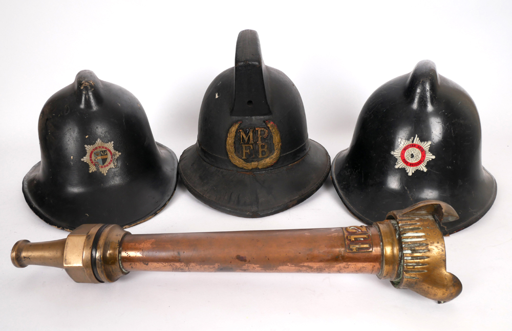 Early 20th century cork fire helmet. at Whyte's Auctions