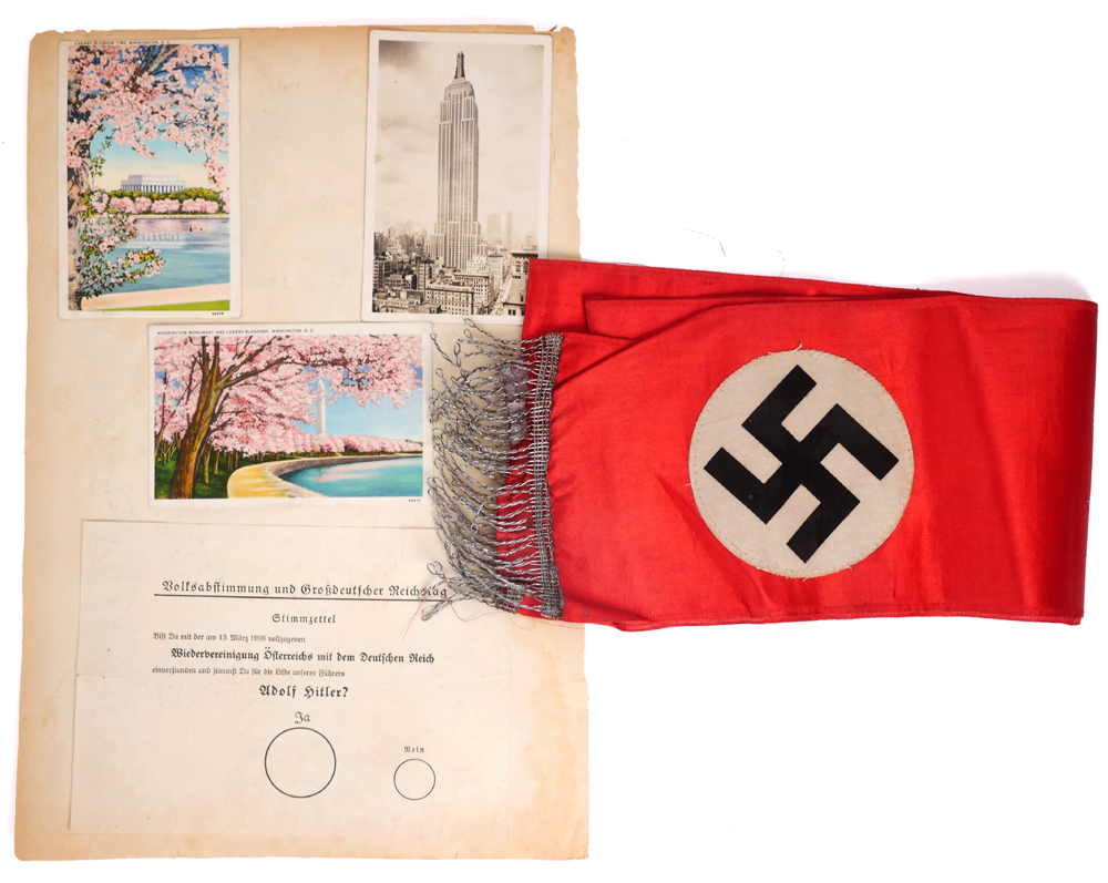 1938 Anschlauss campaign leaflet and Nazi sash. at Whyte's Auctions