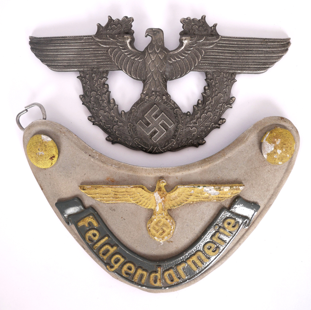 1939-1945 German Wehrmacht Field Police gorget and a National Emblem. at Whyte's Auctions