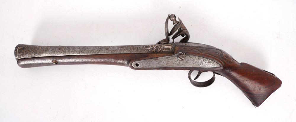 19th century Middle-Eastern flintlock blunderbuss pistol. at Whyte's Auctions