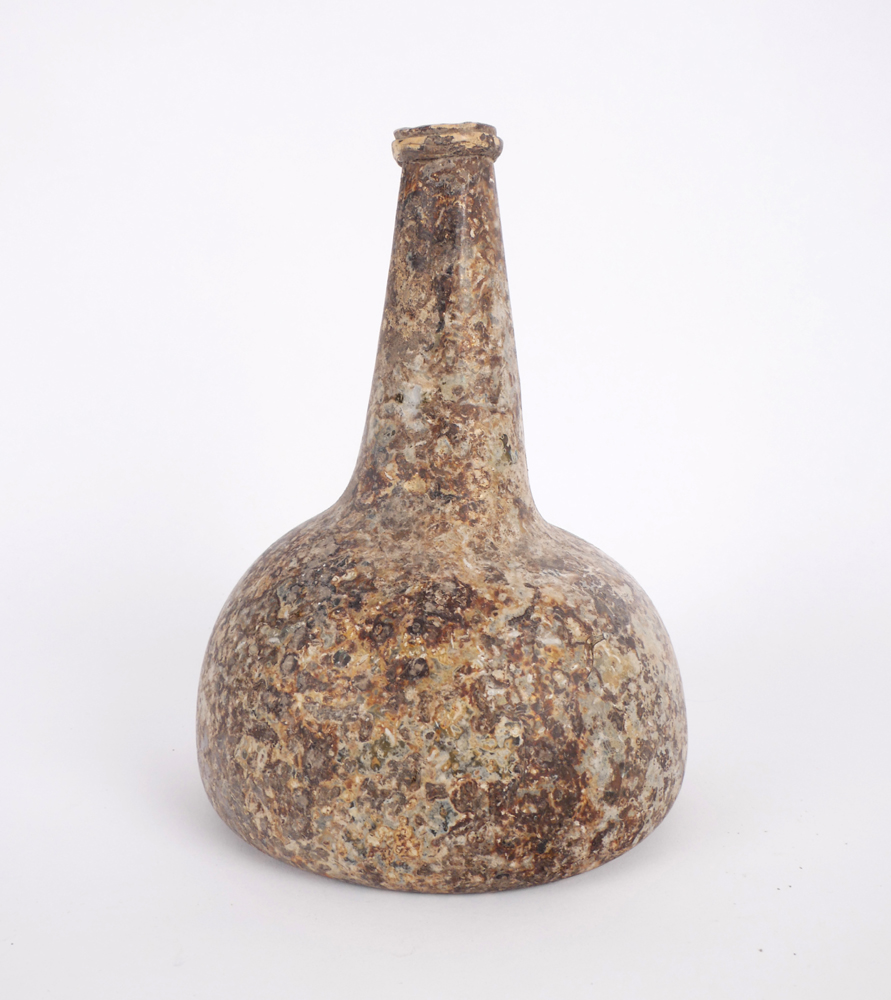 18th century onion-shaped glass bottle. at Whyte's Auctions