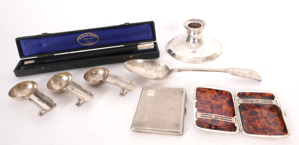 A collection of silver and silver-mounted wares including a conductor's baton. at Whyte's Auctions