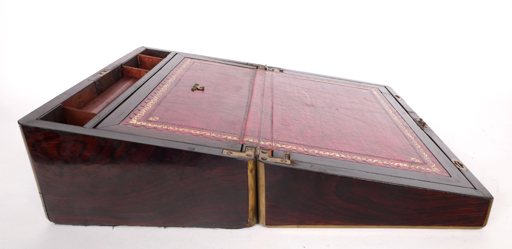 A Victorian rosewood writing slope. at Whyte's Auctions