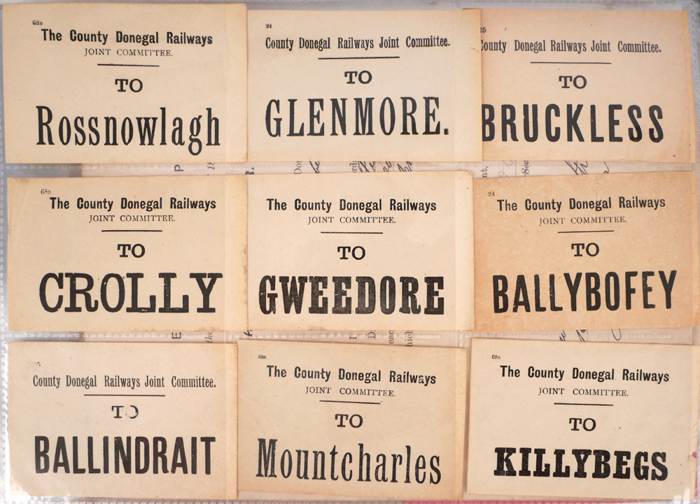 Northern Counties and Donegal Railway ephemera collection at Whyte's Auctions