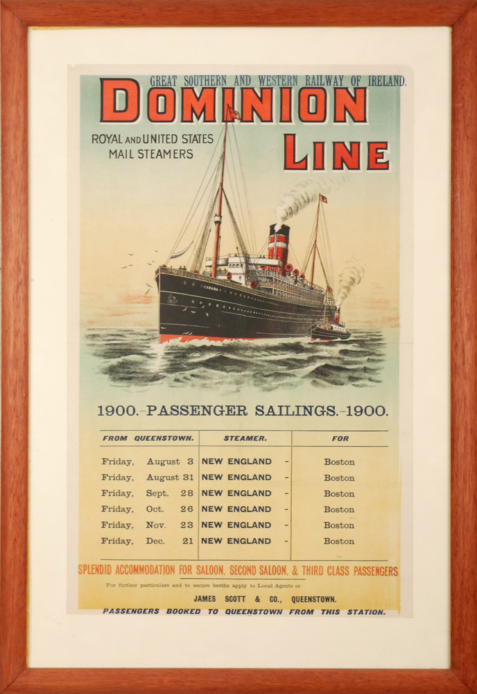1900 Trans-Atlantic liner poster. at Whyte's Auctions