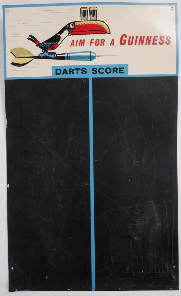 Enamel sign, Guinness darts scoreboard. at Whyte's Auctions