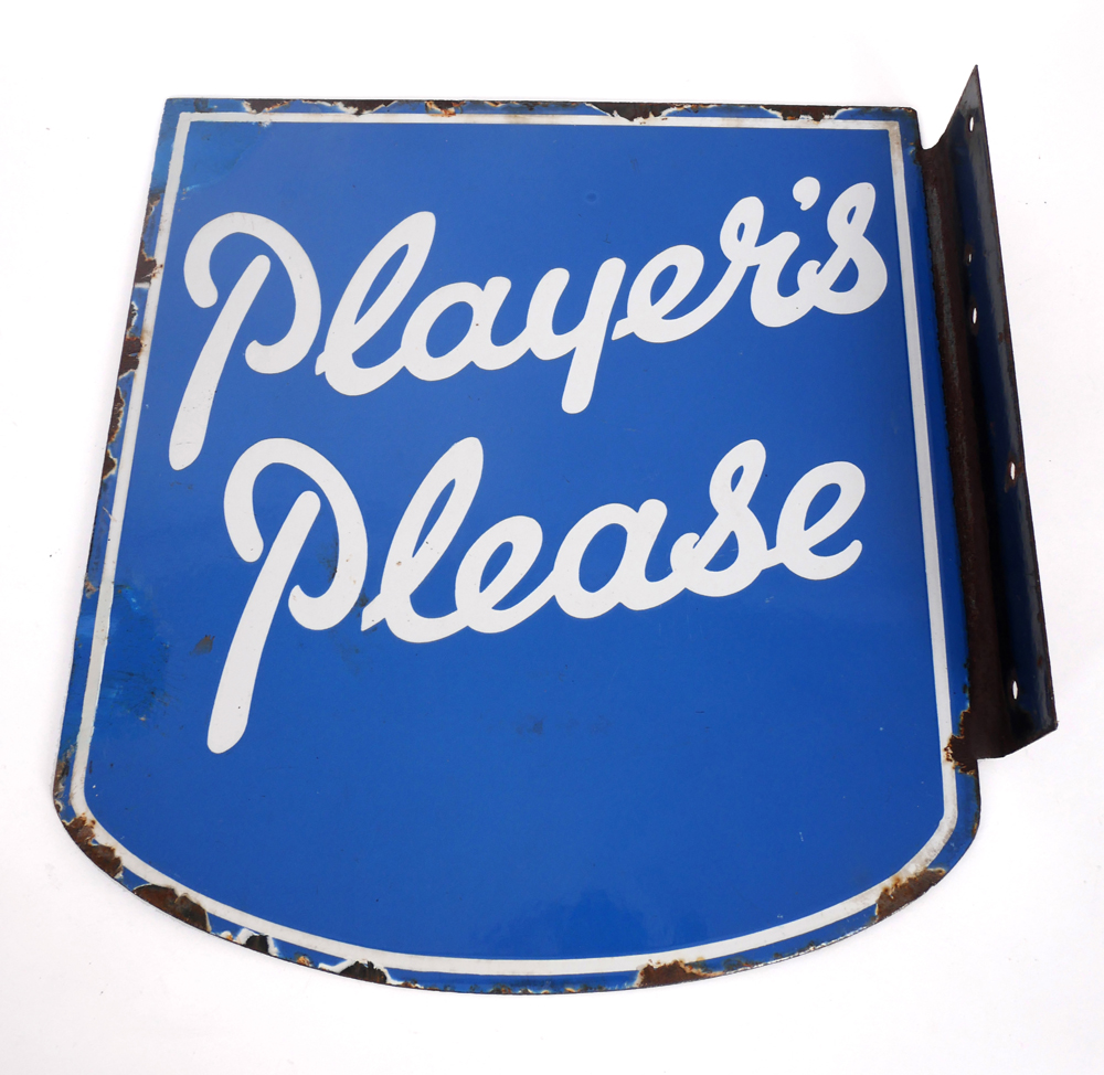Enamel sign 'Players Please' at Whyte's Auctions