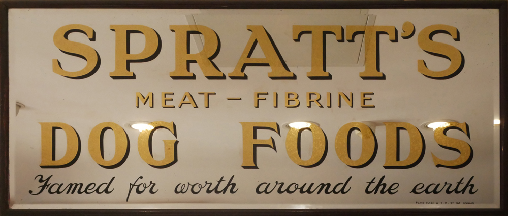 Spratt's Dog Food,  advertising mirror. at Whyte's Auctions