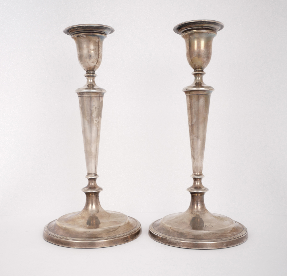 George III table candlesticks. at Whyte's Auctions