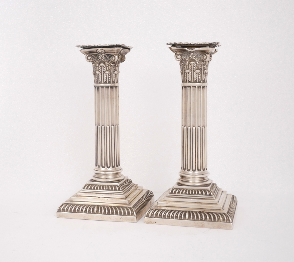A pair of Victorian silver candlesticks. at Whyte's Auctions