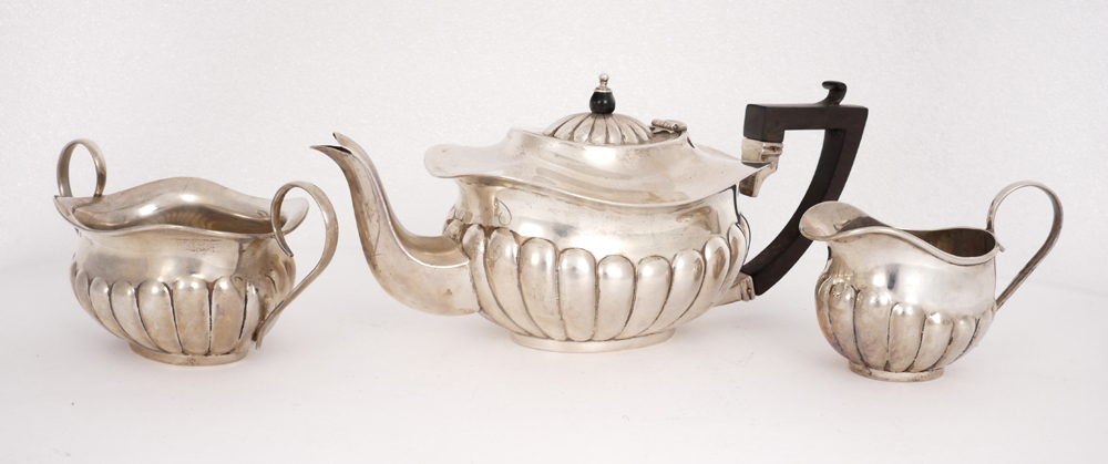 Edwardian silver bachelor tea set. at Whyte's Auctions