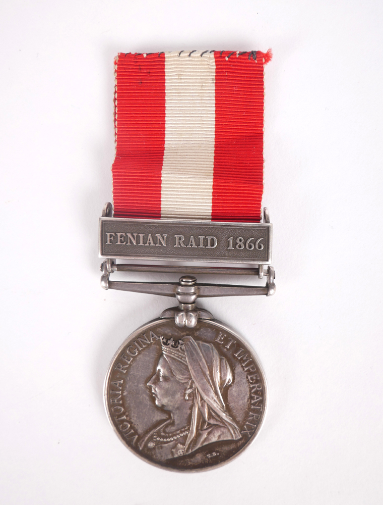 Canada General Service Medal with Fenian Raid 1866 clasp at Whyte's Auctions