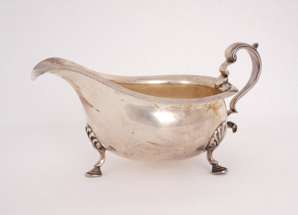 Edwardian silver sauce boat. at Whyte's Auctions