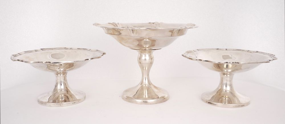A pair of George V silver sweetmeat dishes and another. at Whyte's Auctions