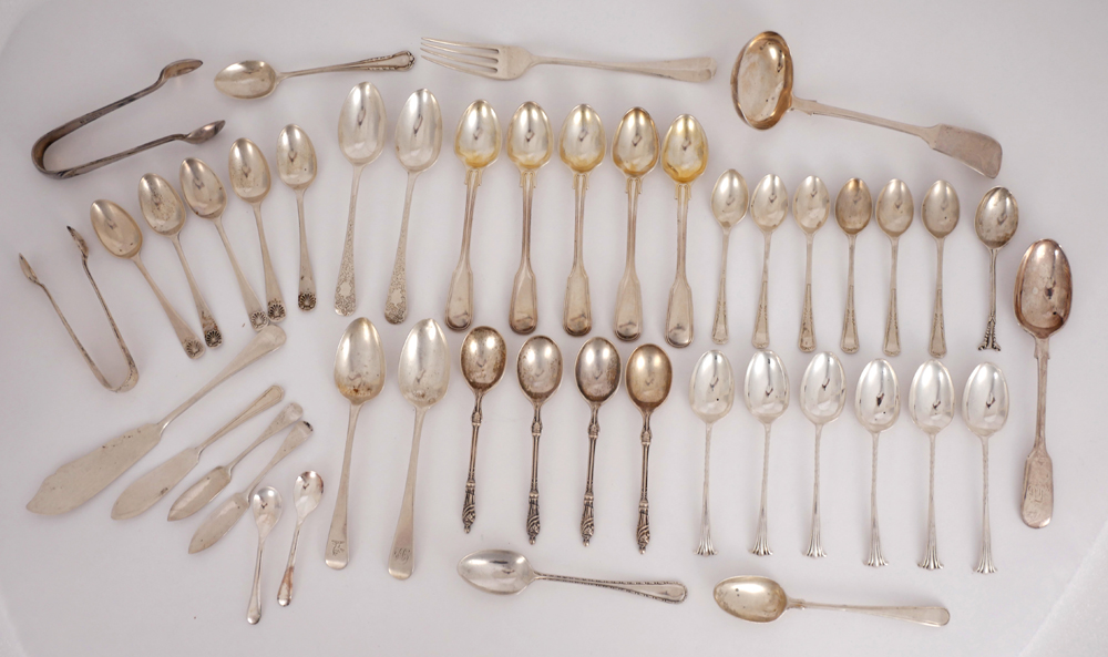 A large accumulation of silver flatware. at Whyte's Auctions