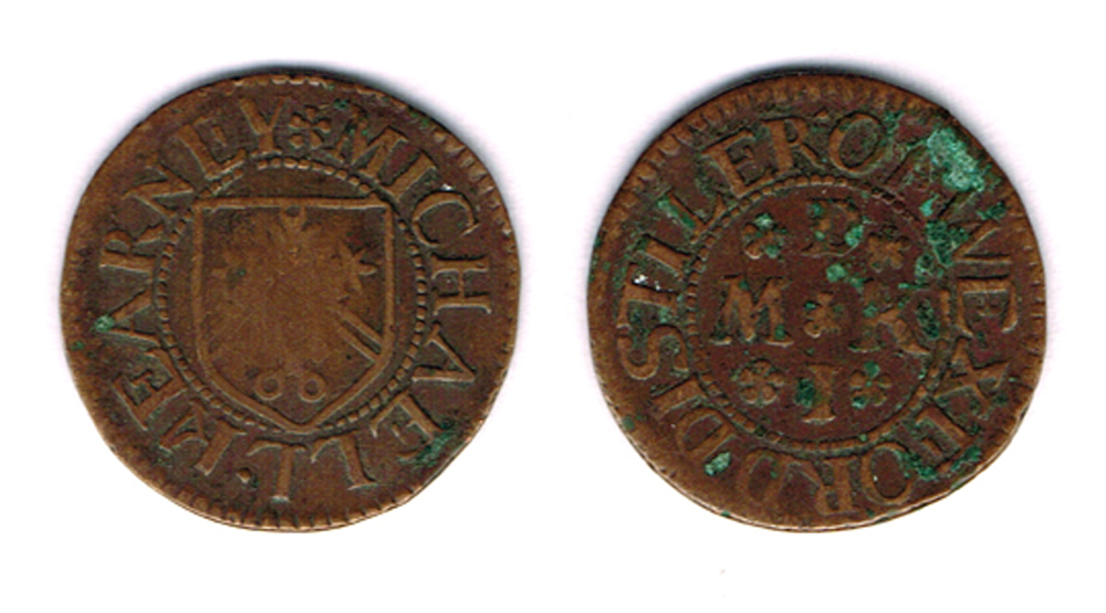 17th century one penny token, Wexford. at Whyte's Auctions