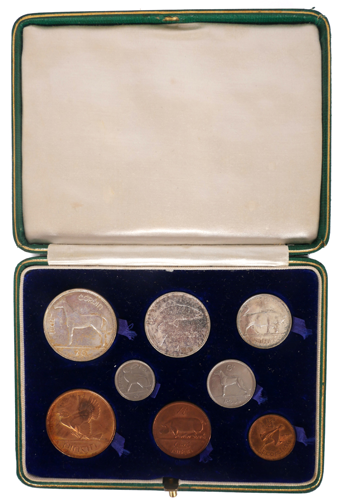 1928 halfcrown to farthing proof set in official card case. at Whyte's Auctions