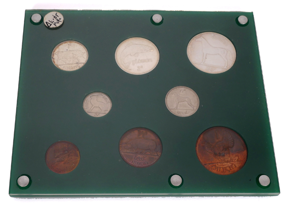1928 halfcrown to farthing proof set in card case. at Whyte's Auctions