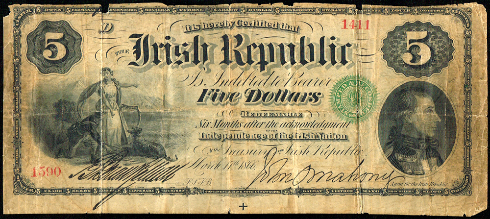 1866 Irish Republic, Five Dollar Bond at Whyte's Auctions
