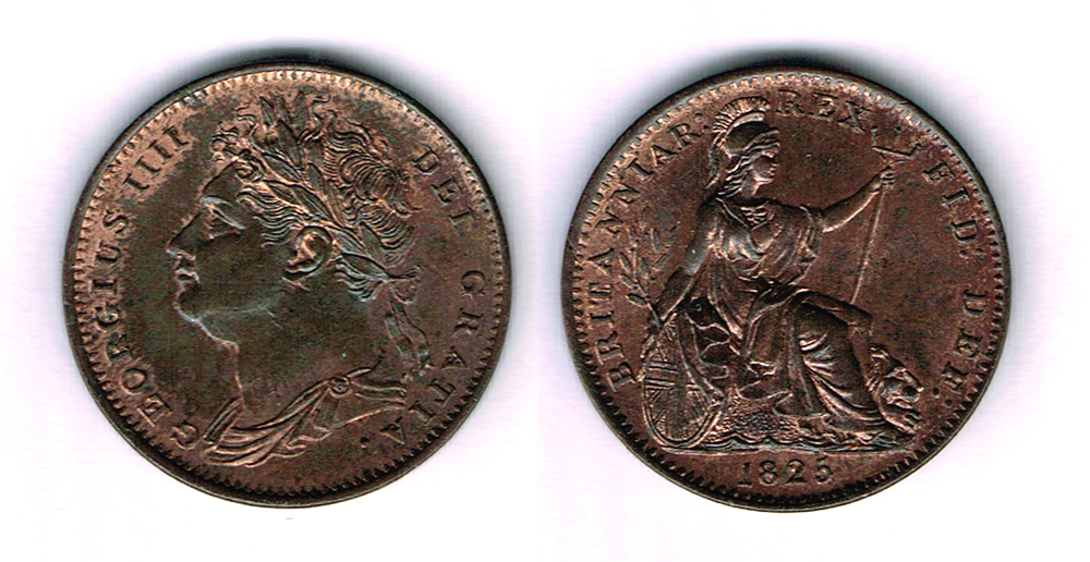 GB. George III halfpenny, 1799, and farthing, 1828, high grade coins. at Whyte's Auctions