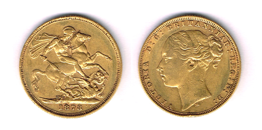 Victoria gold sovereigns,  Old Head and Jubilee Head,  1873 and 1892. at Whyte's Auctions