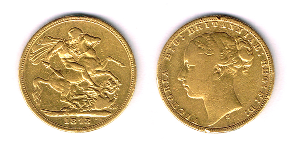 Victoria gold sovereigns,  Old Head and Jubilee Head, 1878 and 1892. at Whyte's Auctions