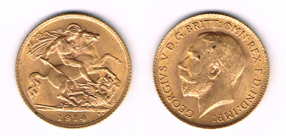 Half sovereigns Victoria and George V at Whyte's Auctions