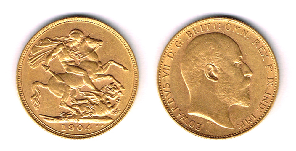 Edward VII gold sovereign, 1904. at Whyte's Auctions