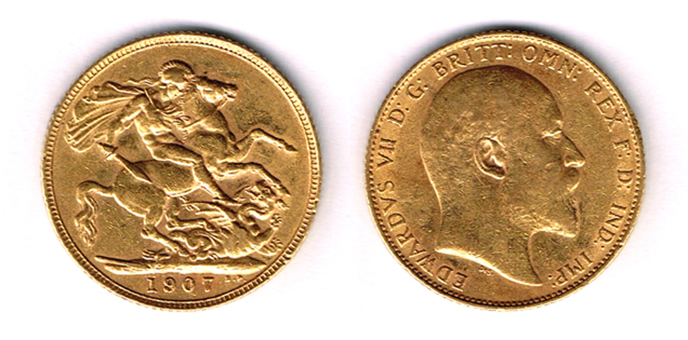 Edward VII gold sovereign, 1907 at Whyte's Auctions
