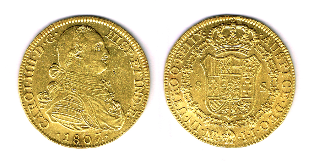 Bolivia. Charles IV gold eight escudos, 1807. at Whyte's Auctions