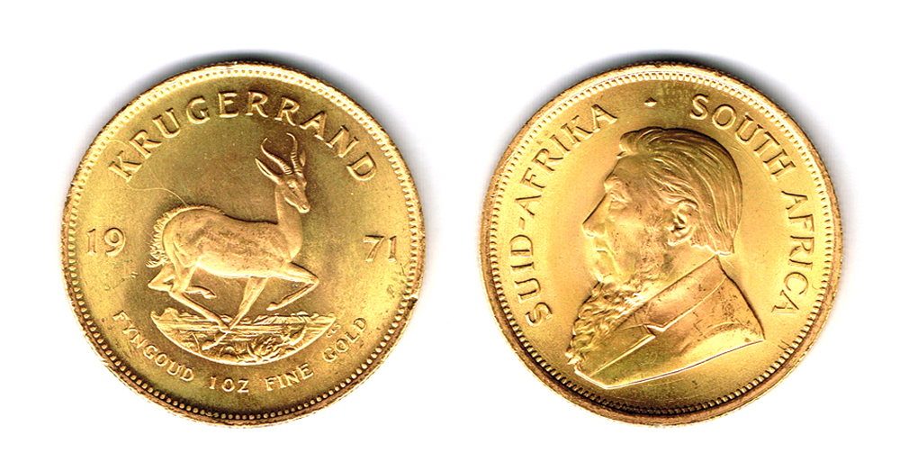 South Africa. Gold Krugerrand, 1971. at Whyte's Auctions