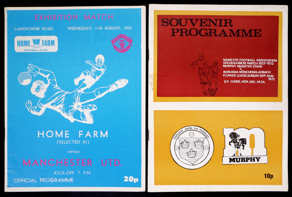 Football 1952-1981 Friendly match programmes. at Whyte's Auctions