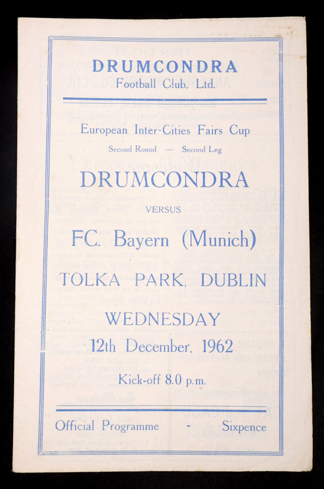 Football, 1957-1980 Irish clubs in European Cup, programmes. at Whyte's Auctions