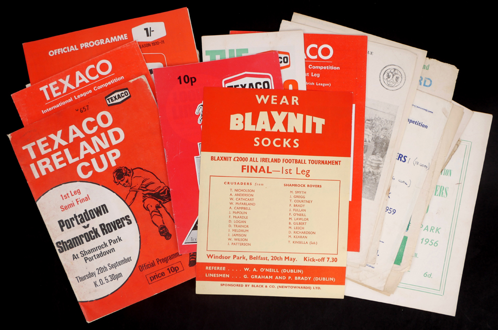 Football, 1956-1974 'Top-Four Competition', Blaxnit Cup and Texaco Cup programmes at Whyte's Auctions