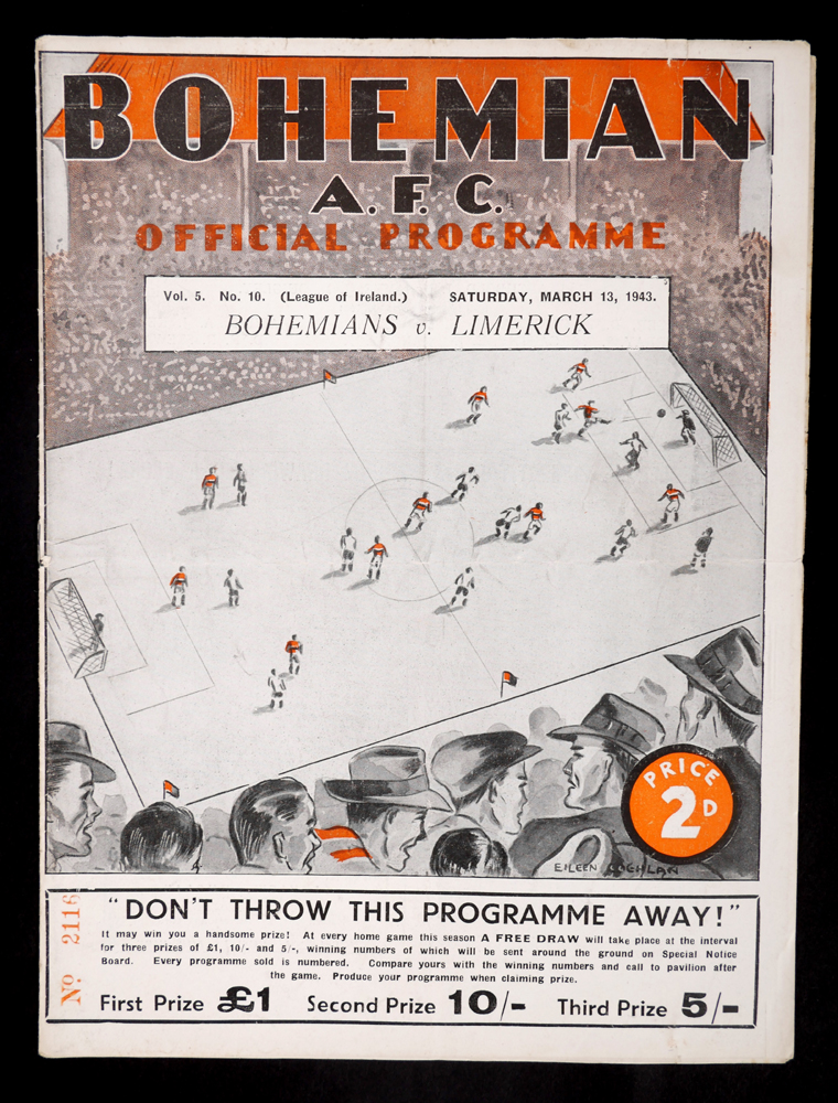 Football, 1942-1943 and 1943-1944 seasons, Bohemian AFC, programmes. at Whyte's Auctions